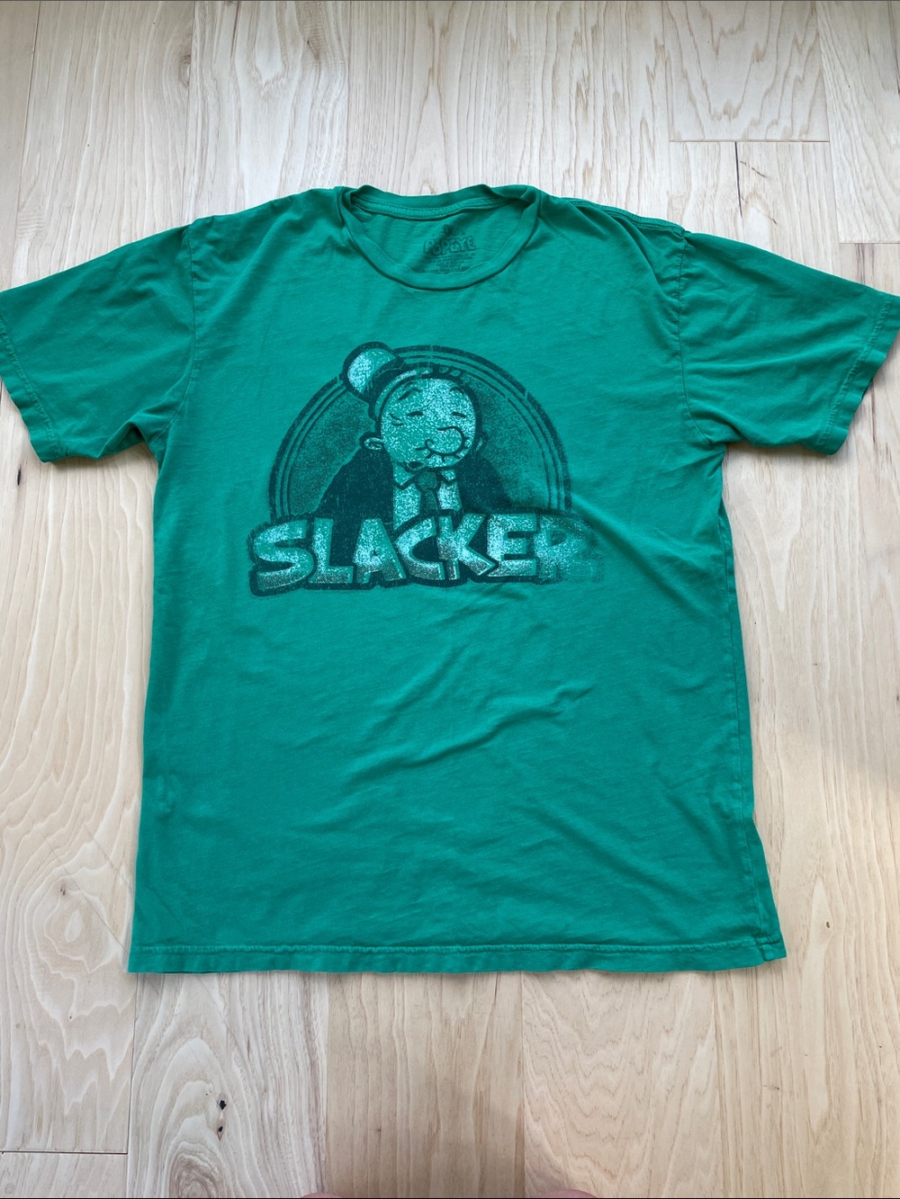 WIMPY " Slacker" Green Vintage Destressed T-Shirt- POPEYE The Sailorman - Large
